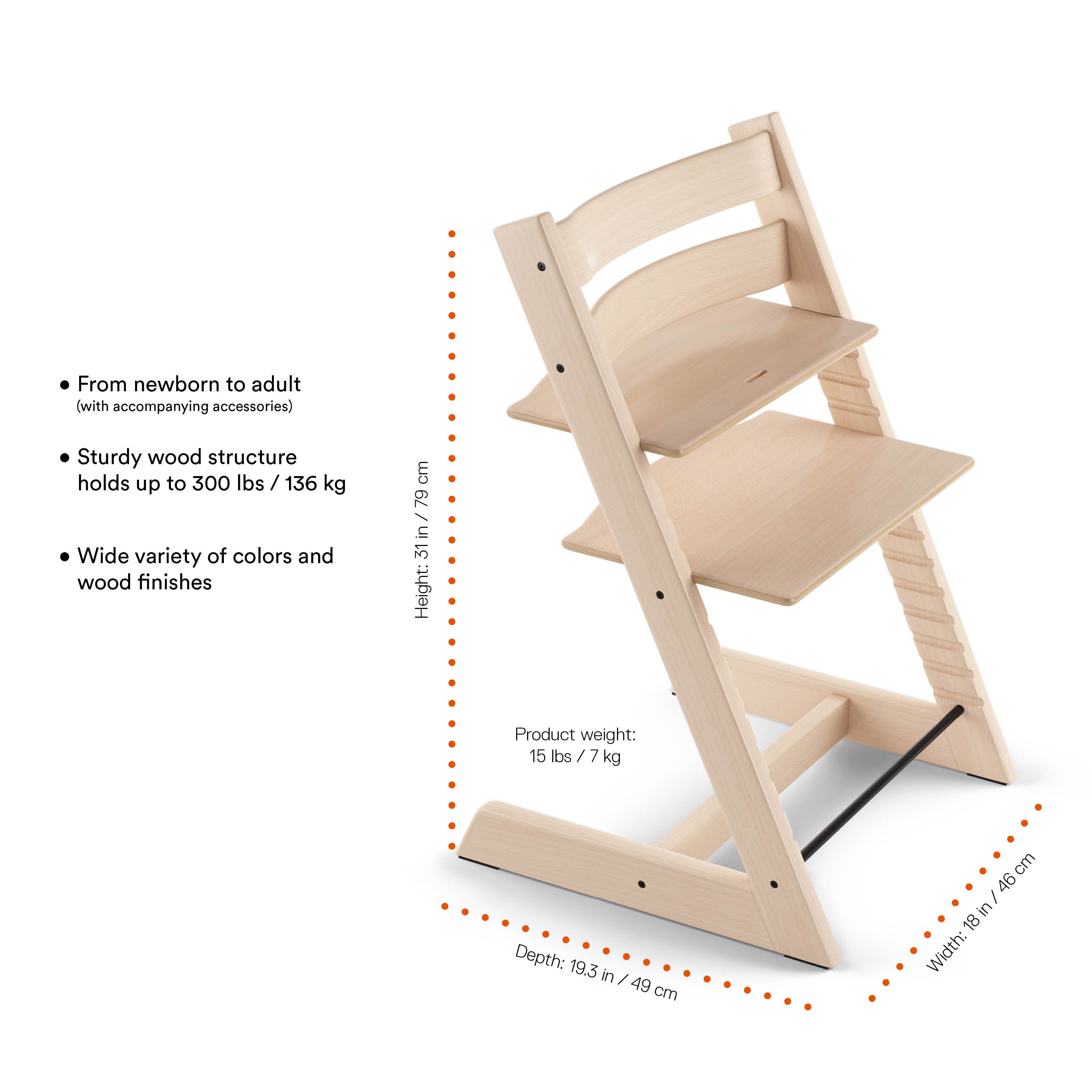 Stokke Tripp Trapp High Chair² Oak with Cushion + Stokke Tray