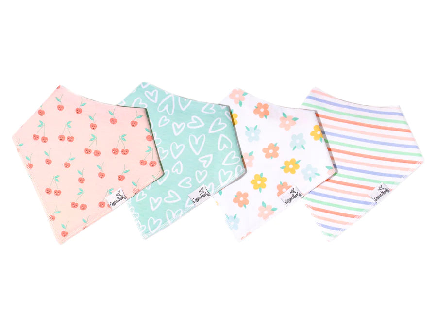 Copper Pearl Baby Bandana Bibs - 4 Pack