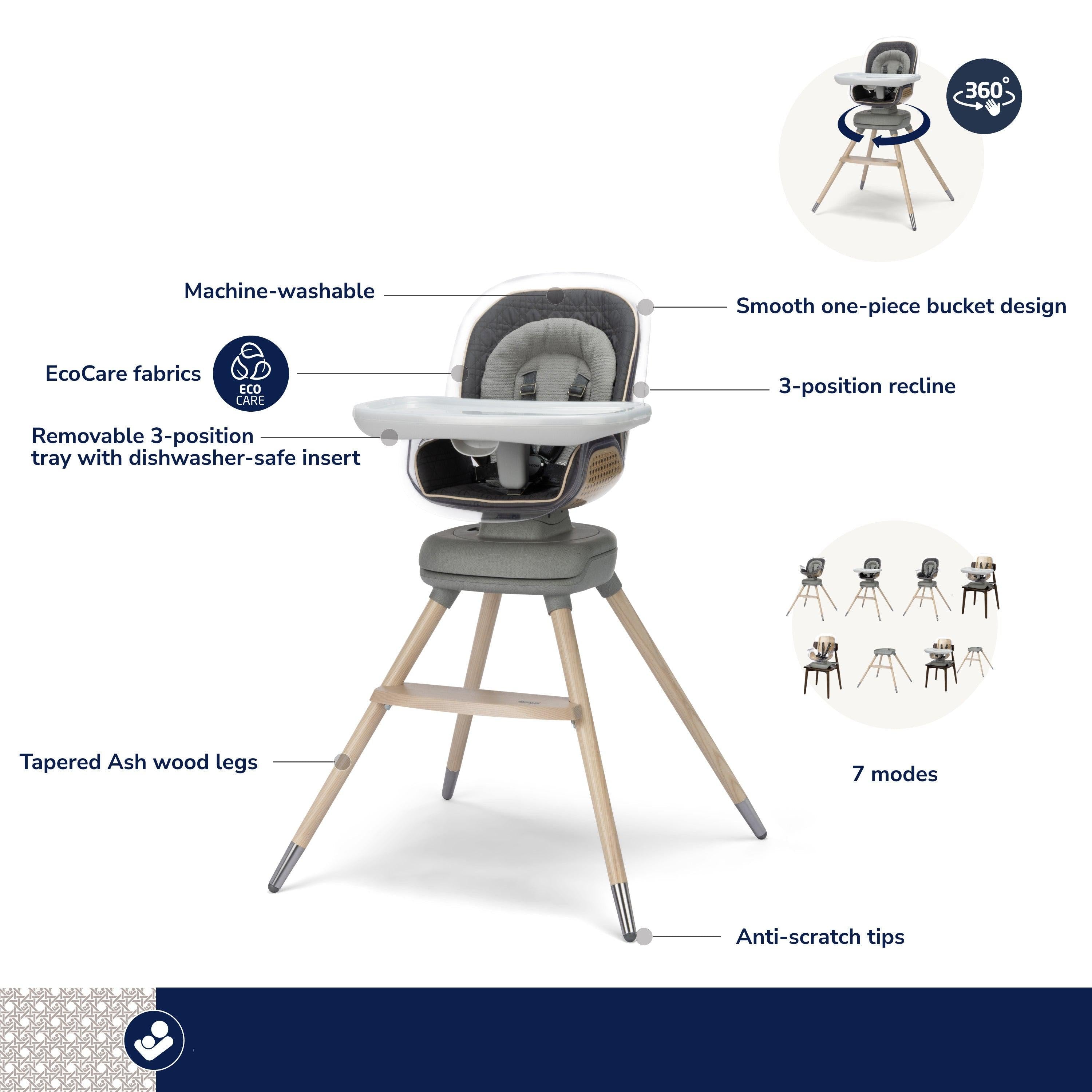 Maxi-Cosi Kindred Kiskadee 360° Rotating High Chair