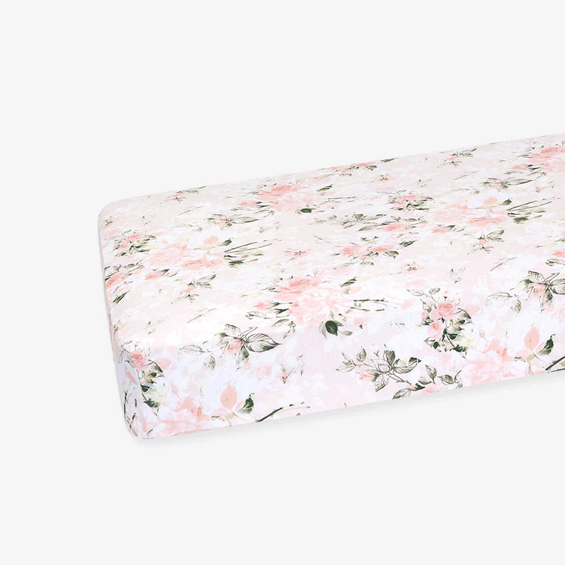 Posh Peanut Crib Sheet Vintage Pink Rose