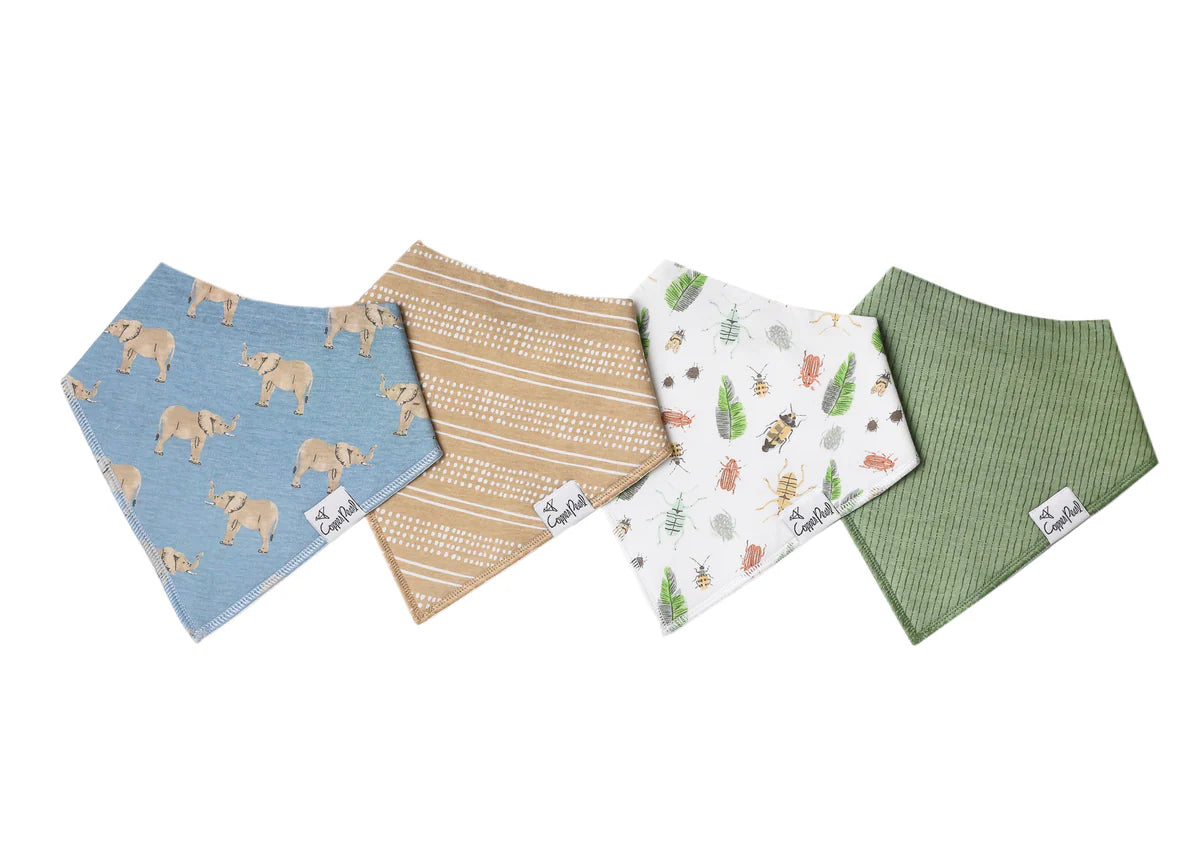 Copper Pearl Baby Bandana Bibs - 4 Pack