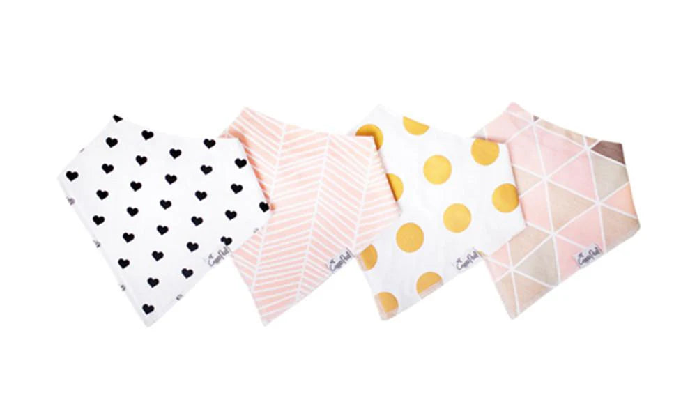 Copper Pearl Baby Bandana Bibs - 4 Pack