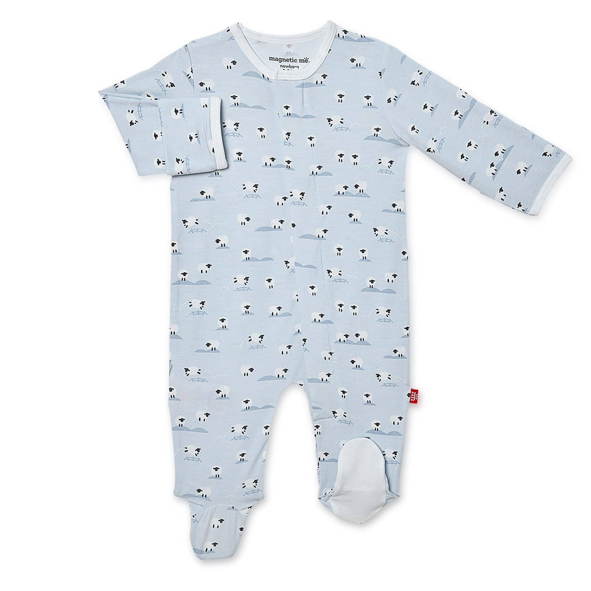 Magnetic Me Baa Baa Baby Blue Modal Footie