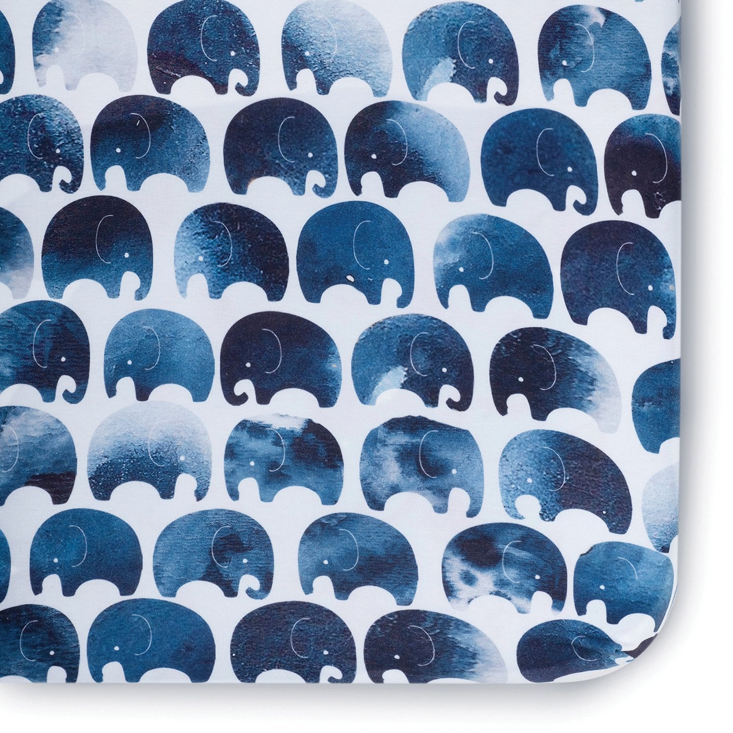 Oilo Elefant Jersey Crib Sheet Indigo