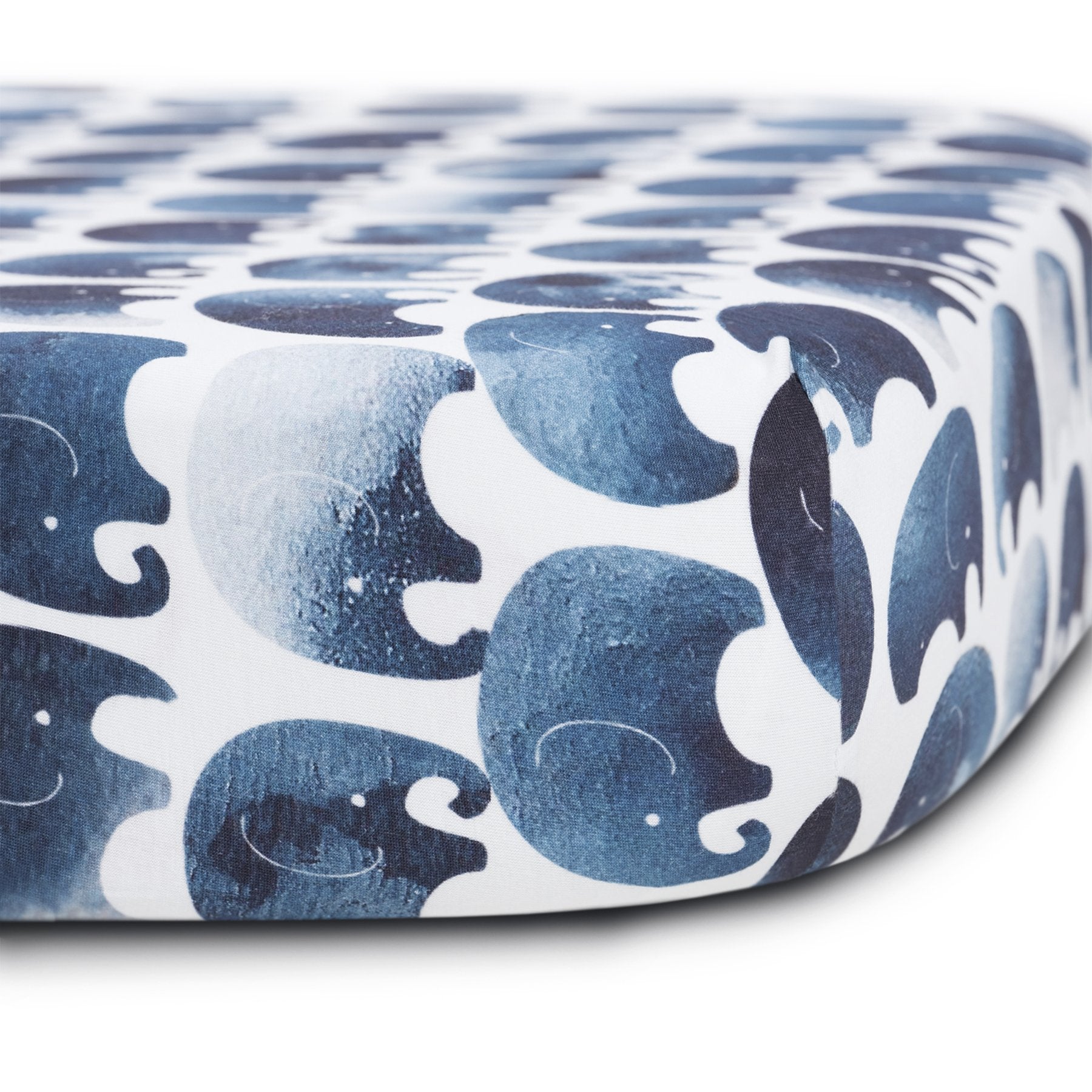 Oilo Elefant Jersey Crib Sheet Indigo