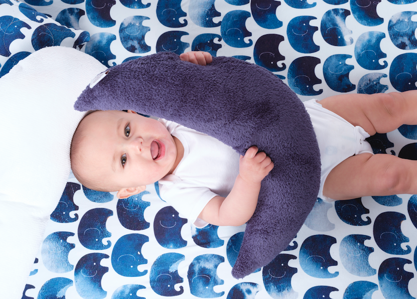 Oilo Elefant Jersey Crib Sheet Indigo