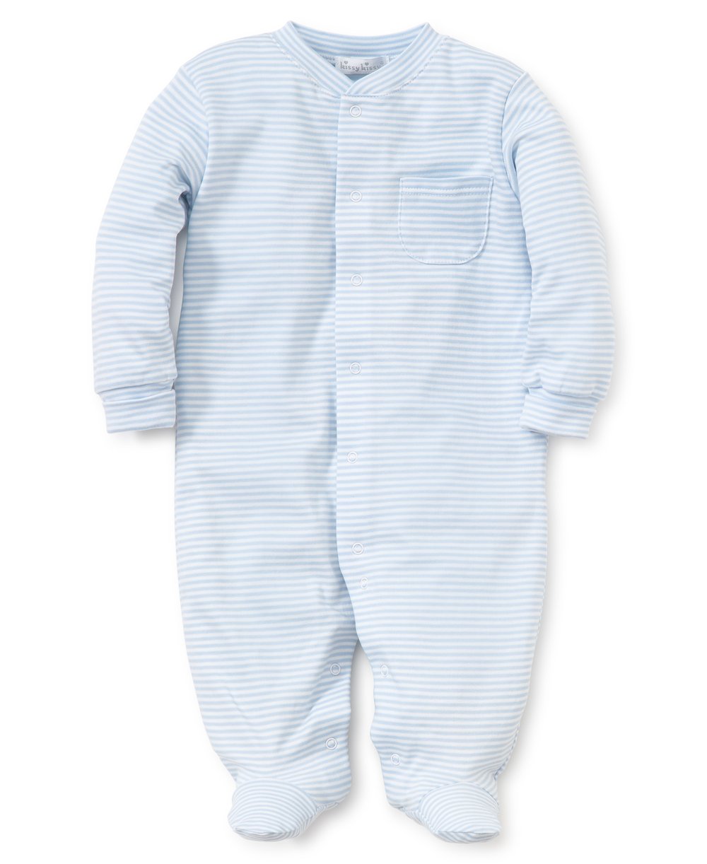 Kissy Kissy Footie-Light Blue Stripe