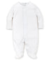 Kissy Kissy Footie-White w/Blue Trim