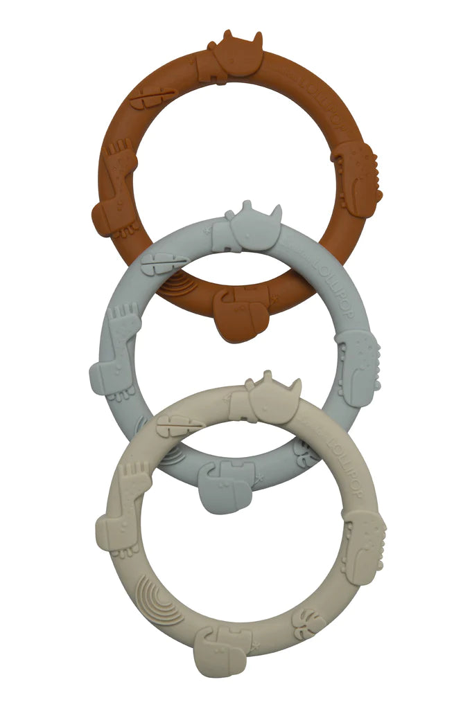 Loulou Lollipop Wild Teething Ring - Set of 3