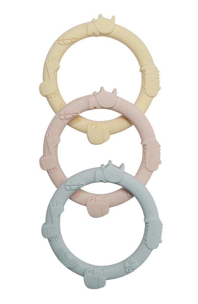 Loulou Lollipop Wild Teething Ring - Set of 3